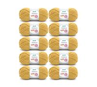 Gründl Laine Shetland - Laine épaisse pour crochet et tricot - Laine d'hiver - Douce et chaude - 80% polyacrylique, 20% laine - 10 pelotes 100 g / 170 m - Pour aiguilles 7-8 - Curry