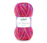 Gründl Lisa Premium Color Fil, Acrylic, Couleur Violet-Rose-Orange, 3,5-4,5 mm