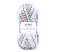 Gründl Lisa Premium Color Fil, Acrylic, Gris-Rosé-Couleur Bleu Clair, 3,5-4,5 mm