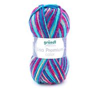 Gründl Lisa Premium Color Fil, Acrylic, pétrole-Menthe-Violet-Couleur, 3,5-4,5 mm