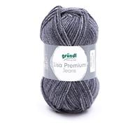 Gründl Lisa Premium Jeans Fil, Acrylic, Gris Ardoise Chiné, 3,5-4,5 mm, Set de 150 Pièces
