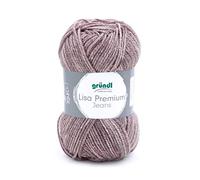 Gründl Lisa Premium Jeans Fil, Acrylic, Gris-Brun Mélangé, 3,5-4,5 mm, Set de 150 Pièces
