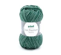 Gründl Lisa Premium Jeans Fil, Acrylic, Vert Bouteille Chiné, 3,5-4,5 mm, Set de 150 Pièces