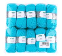 Gründl Lisa Premium - Pack de 10 pelotes 50 g laine acrylique turquoise (env.133 m)