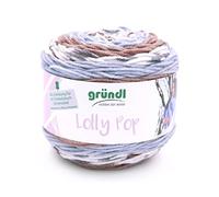 Gründl Lolly Pop Fil à crochet et à tricoter (laine universelle et lavable 100 % polyacrylique, 150 g/m240 m, épaisseur des aiguilles 5-6, 150 g), cappuccino-étain blanc