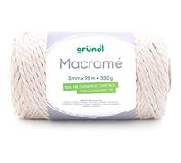Gründl Macramé Fil, Coton, Naturel, ca. 95 m, Set Pièces