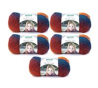 Gründl Pacific Lace, Paquet de 5 pelotes à 100 g Fil à Tricoter Main, 80% polyacrylique, Laine, 10% alpaga, Fruit de la Passion, 36 x 20 x 8 cm