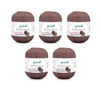 Gründl Raffinessa - Fil de papier - Raffia - Fil en papier 100% viscose pour le tressage de l'osier - 5 x 100 g/120 m - Chocolat