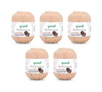 Gründl Raffinessa - Fil de papier - Raffia - Fil en papier 100% viscose - Pour le tressage de l'osier - 5 x 100 g/120 m - Beige