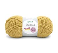 Gründl Shetland Laine (fil à tricoter tendance et doux en 80% polyacrylique et 20% laine, 100 g/170 m, taille des aiguilles : 7-8, 1 x 100 g), curry