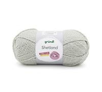 Gründl Shetland Pelote de fil à tricoter & à crocheter - Couleur 02, couleur sauge chiné, ton pastel