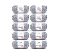 Gründl Shetland Wool (Fil à Tricoter Tendance et Doux composé de 80% de polyacrylique et 20% de Laine, 100 g / 170 m, Taille d'aiguille : 7-8, 10 x 100 g), Grey