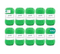 Gründl Cotton Fun fil à tricoter/ fil à crocheter (fil doux en 100% coton, certifié OEKO-TEX, 50 g/115 m, taille d'aiguille : 3-4, 1 pelote de 50 g), vert grenouille