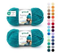 Gründl Wolle Funny uni - laine chenille douce pour le crochet - fil chenille 100% polyester, 2 pelotes (100 g/ 120 m, taille des aiguilles : 5-6) - petrol