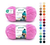 Gründl Wolle Funny uni - laine chenille douce pour le crochet - fil chenille 100% polyester, 2 pelotes (100 g/ 120 m, taille des aiguilles : 5-6) - fuchsia