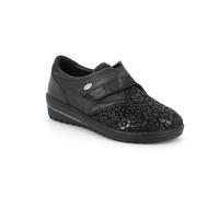 GRÜNLAND Femme Nile Chaussure Confort élastiquée, intérieure Amovible en liège et Cuir Re-Soft, Semelle profilée et Talon compensé de 3,5 cm de Hauteur, Noir, 41 EU