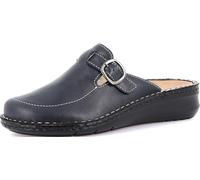 GRÜNLAND Femme DAMI Chausson Confort fermé véritable, intérieure Amovible en liège et Cuir, Semelle Conforma et Coutures Faites Main, Bleu, 38 EU