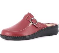 GRÜNLAND Femme DAMI Chausson Confort fermé véritable, intérieure Amovible en liège et Cuir, Semelle Conforma et Coutures Faites Main, Rubino, 39 EU