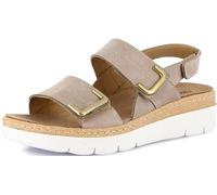 GRÜNLAND Moll - Sandale Confort Pour Femme, Nubuk, Double Boucle Réglable, Fermeture à Scratch, Semelle Intérieure Amovible En Latex Et Cuir Dry-Soft, Semelle Conforme, Talon De 4,5 Cm