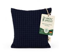 GRÜNSPECHT GOTS (697-V1) Coussin chauffant en graines de colza avec housse lavable, pour bébés et tout-petits, en cas de ballonnements et de douleurs abdominales, piqué gaufré, bleu azur, GOTS