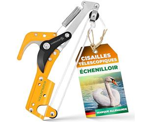 GRÜNTEK Échenilloir Cisaille Télescopique Coupe-branches compatible avec perche et scie d’élagage B096Y4VBF2