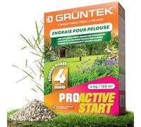 GRÜNTEK Engrais Gazon Printemps | Engrais Pelouse NPK 20+15+10 | Engrais Fraisier Universel Jardin | Longue Durée 4 Mois | Azote 20% | Certifié CE 4 kg