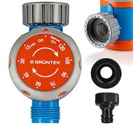 GRÜNTEK Minuterie Mécanique Minuteur d'arrosage Automatique Jardin pour Robinet 1/2 et 3/4 et Arroseur . Programmation entre 15 et 120 min ultra-simple.