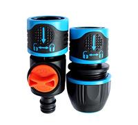 GRÜNTEK Raccord de Tuyau Arrosage et Connecteur 1/2 ', 3/4', 5/8 ' avec | Système Aqua-Stop arrêt d'eau - Connecteurs 1/2-3/4-5/8 - Anti-glissement - Compatible clic