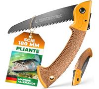 GRÜNTEK Scie Pliante 180mm. Scie d'élagage avec Lame japonaise. Scie a main a bois Égoine. Outils d'élagage Camping et Jardinage Professionnel. Manche en Liège