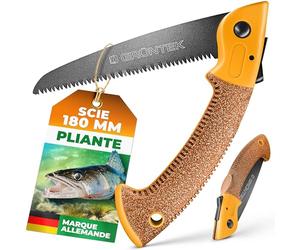 GRÜNTEK Scie Pliante 180mm. Scie d'élagage avec Lame japonaise. Scie a main a bois Égoine. Outils d'élagage Camping et Jardinage Professionnel. Manche en Liège