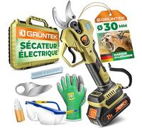 GRÜNTEK Secateur Electrique Sans Fil Professionnel Ø 30 mm, Secateur de