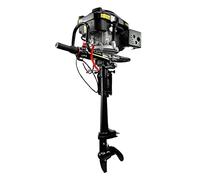 Grünwelt GW-200FC - Moteur hors-bord à 4 temps, 6,5 CV, marche arrière, 196 ccm, moteur à essence pour bateaux, bateaux pneumatiques et bateaux de pêche