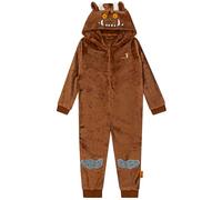 Gruffalo Combinaison Pyjama Enfant | Surpyjama Garcon avec Oreilles 3D | Pyjama Combinaison Enfant avec Capuche | Marron 6-7 Ans
