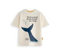 Gruffalo The Friends L'escargot et la Baleine T-Shirt pour garçons | Le Petit Escargot sur la Queue T-Shirt Graphique de Livre d'histoires pour Enfants en Beige | Julia Donaldson Story Tale