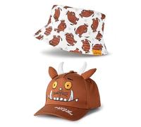 Gruffalo The Friends Lot de 2 Chapeaux et Casquettes Marron pour garçon | Conception de Personnages réversibles avec Oreilles et Cornes 3D | Chapeaux de Dessin animé Mignons
