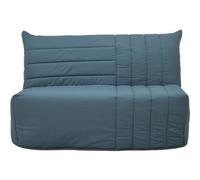Banquette BZ 2 places BECCI - Tissu bleu de prusse - Matelas Bultex - L142 x P101 x H95cm - Fabrication française