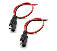 Gruita 2 PièCes 18AWG Câble D'Extension SAE Connecteur SAE 2 Broches Prise de DéConnexion 10A Panneau de Batterie Solaire Fil de Prise SAE 1Ft/30Cm