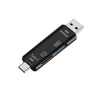 Gruita 5-En-1Multifonction OTG Lecteur De Carte Micro-SD/Carte SD/Support De Lecteur USB TF Android Type-C Phone/Ordinateur/Type-C Universel