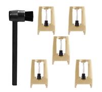 Gruita 5 Pièces de Remplacement D'Aiguilles de Tourne-Disque avec Kit de Brosse de Nettoyage de Stylet, Stylet D'Aiguille de Lecteur de Disque pour, Platines Durables, Installation Facile