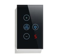 Gruita Interrupteur de Ventilateur Intelligent Tuya Zigbee, Connexion Réseau Américaine, Contrôle par Application/Assistant, Commande Vocale, Noir