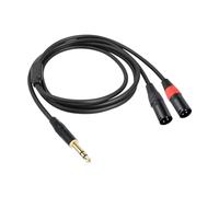 Gruita Jack 6,35 mm 1/4 TRS Stéréo vers Double XLR Mâle Câble D'Extension Câble Audio Séparateur en Y Câble Audio 200 cm