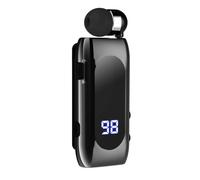 Gruita K55 Lavalier Casque Rétractable BT5.2 Rappel D'Appel Vibration Clip de Mouvement Pilote Casque Auriculaire PK F920 Noir Facile à Utiliser