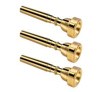 Gruita Lot de 3 Embouchures de Trompette en Laiton 3C 5C 7C Trompette pour Débutants (Or)