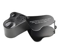 Gruita Loupe à LED, Loupe de Bijoutier éClairéE 30X 60X, Loupe de Boucle d'oeil de en MéTal Pliable, pour PièCes de Monnaie Timbres Montres 1 PièCes SéRies