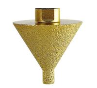 Gruita Mèche à Chanfreiner Diamantée pour Meuleuse D'Angle, Forets à Fraise 5/8 Po à 11 Filetages, Mèche à Carrelage à Cône Diamanté