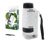 Gruita Microscope Portatif pour Enfants, Microscope Portable pour Les Élèves du Primaire et du Secondaire, Blanc, Facile à Utiliser