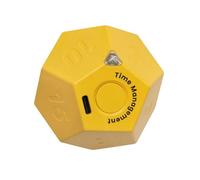 Gruita Mini Minuterie Rotation Dodécagone Minuterie Rechargeable Son Vibration Lumière Alarme Bascule Minuterie Compte à Rebours pour Timemanager Jaune