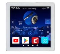 Gruita Mini Système Android 10.0 8 Ohm WiFi Bluetooth 4X25W Stéréo Home Cinéma Musique de Fond Ampli Mural Blanc