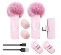 Gruita Nouveau Microphone Cravate sans Fil Portable pour Enregistrement Audio et Vidéo, Mini Microphone pour PC, Caméra, en Direct, Téléphone
