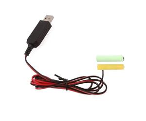 Gruita USB 5V à 3V LR03 AAA Dummy Batterie Eliminators Câble pour Télécommande Radio LED Lumière 2m